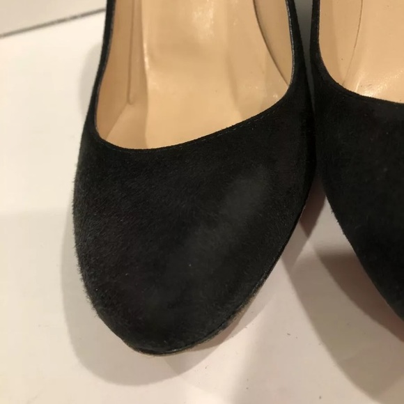 Christian Louboutin suede wedge pumps black 37/6.5 - Picture 6 of 8